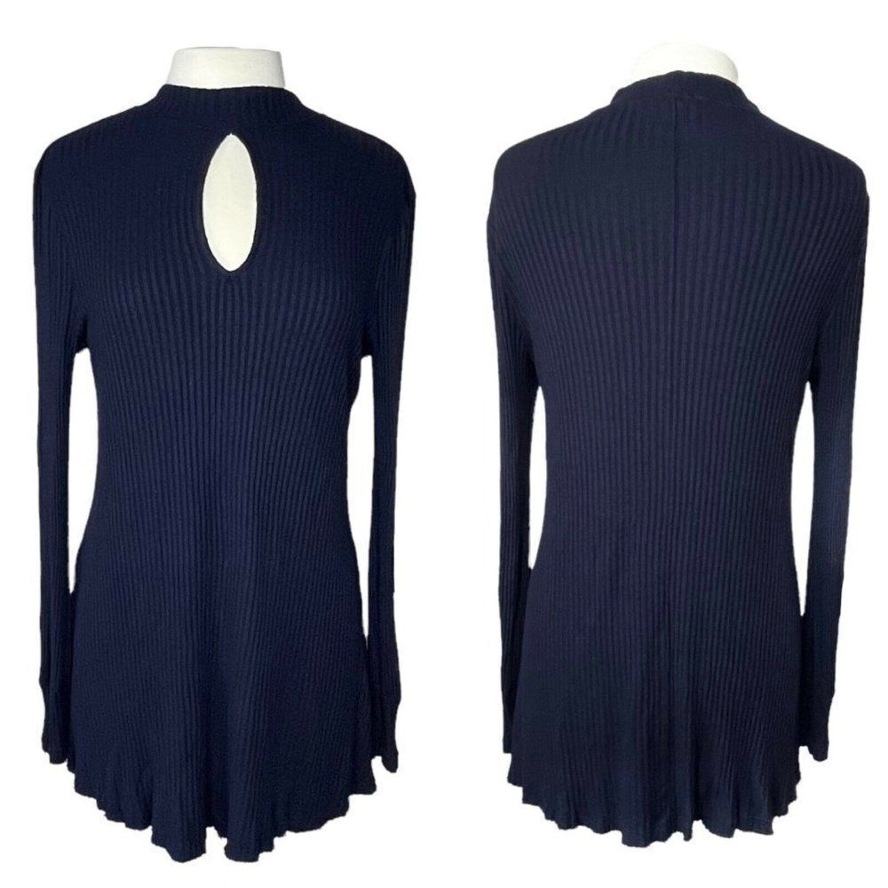 Free People Copa Banana Ribbed Tunic Navy Blue - Picture 2 of 9